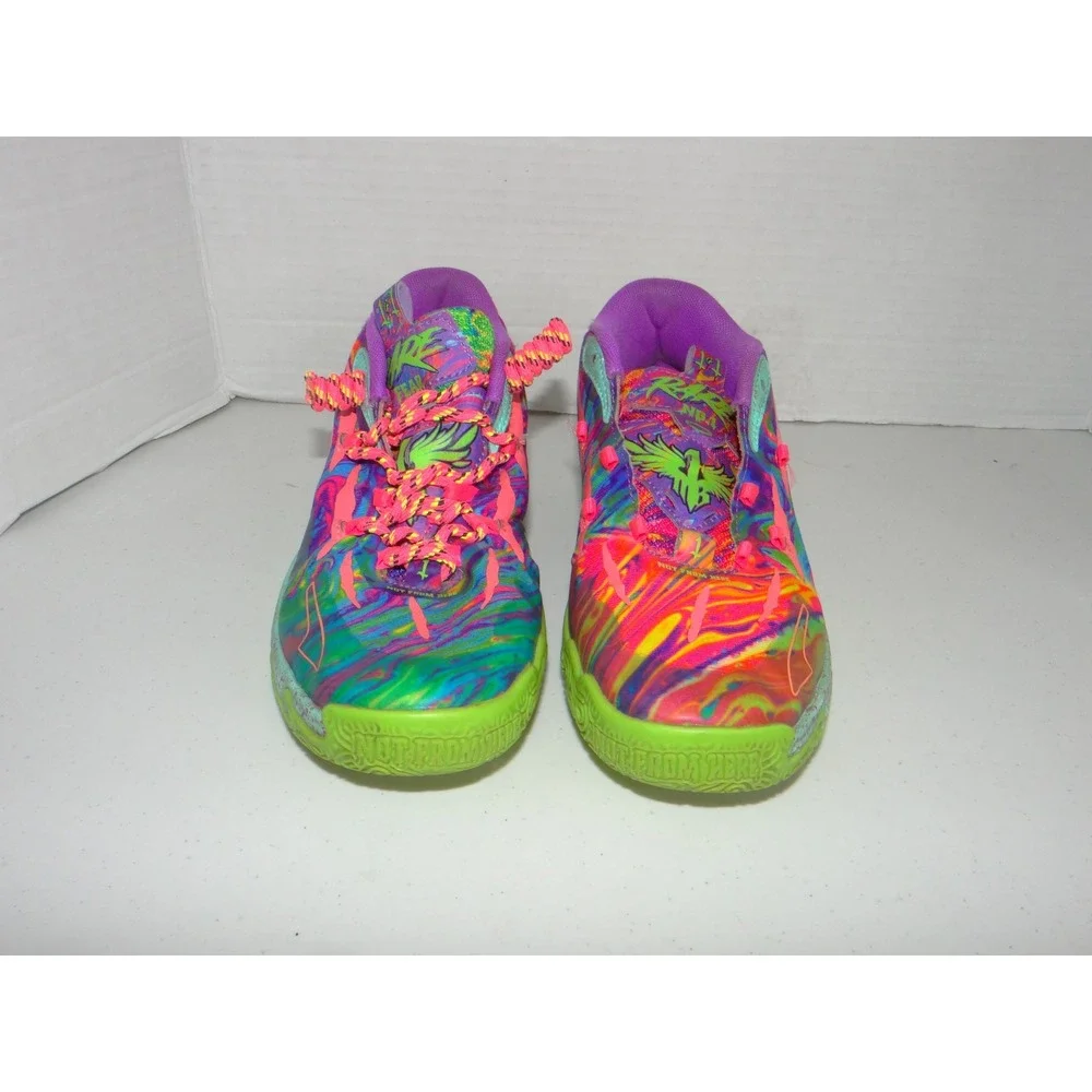 Puma MB.03 Toxic LaMelo Ball Basketball Shoes Purple Green 398471-01 Kids 3C